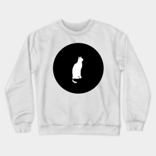 White Cat On The Moon Crewneck Sweatshirt